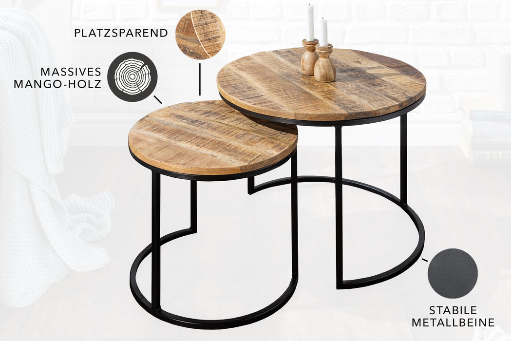 Beistelltisch Jura 2er Set Mango natur