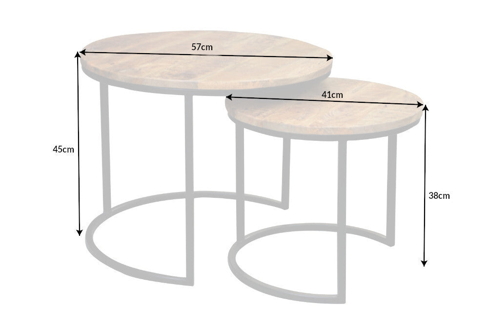 Beistelltisch Jura 2er Set Mango natur
