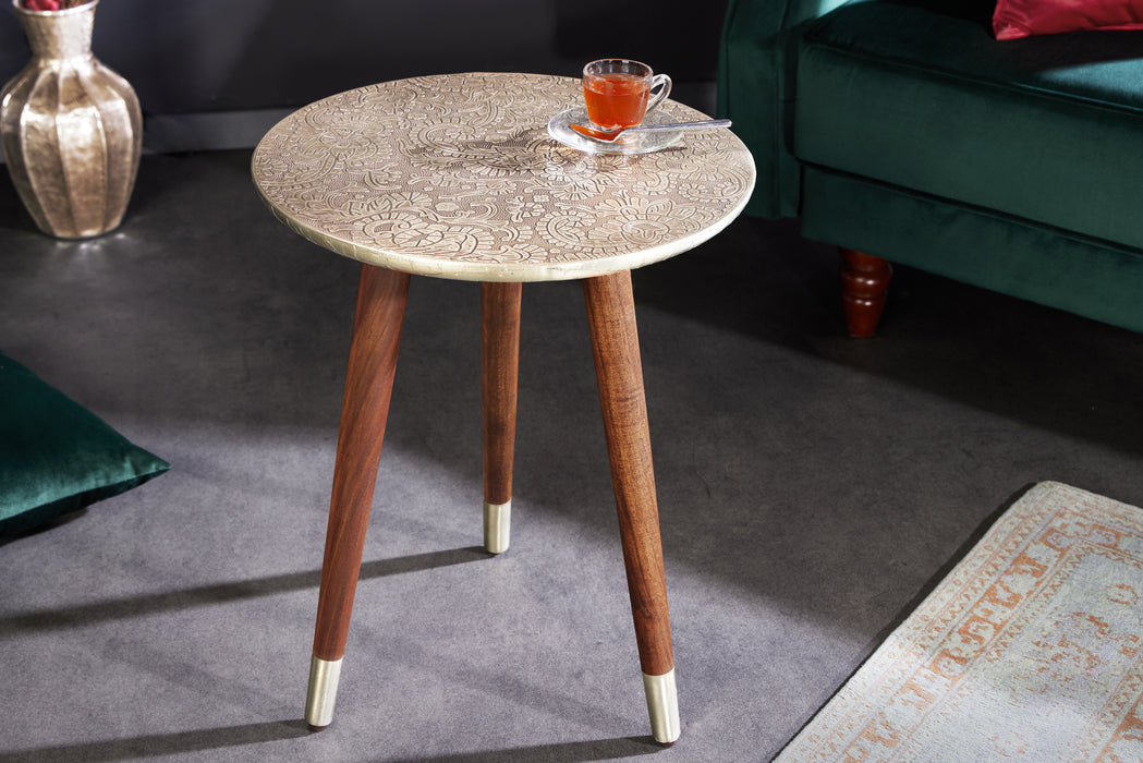 Beistelltisch Maya 50cm antik silber