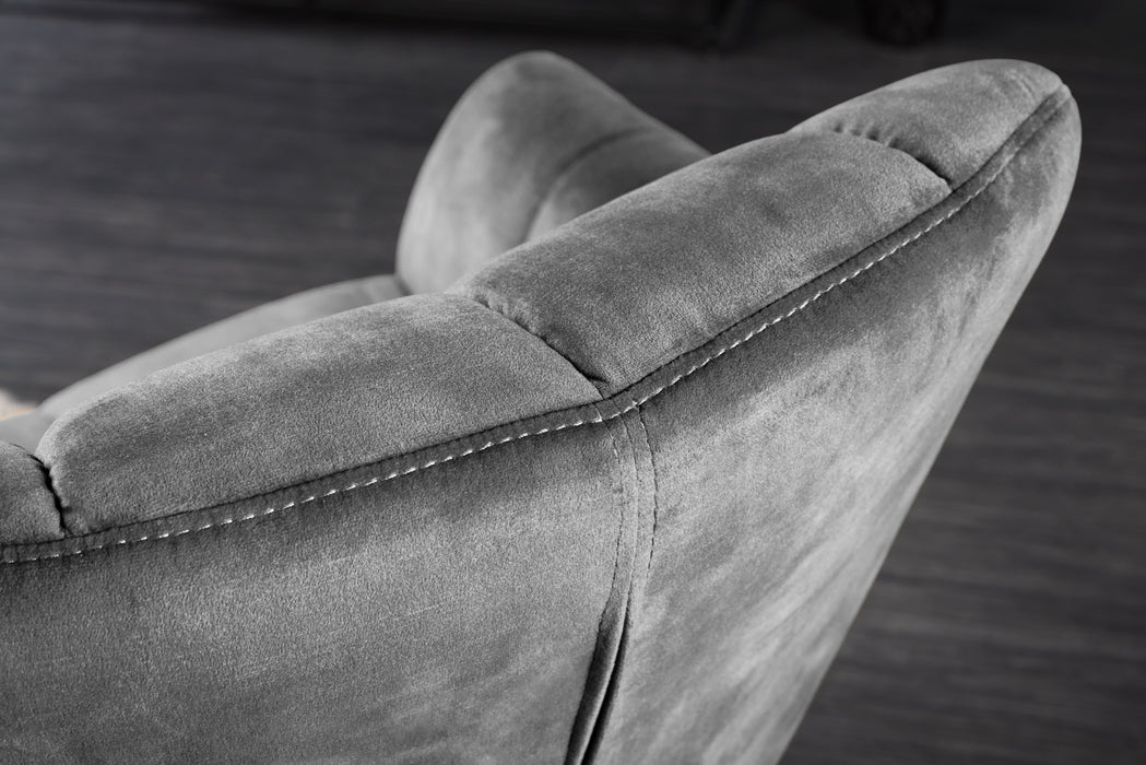 Sessel Monarch 80-90cm Samt grau drehbar