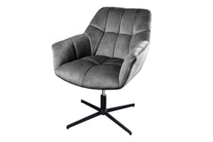 Sessel Monarch 80-90cm Samt grau drehbar