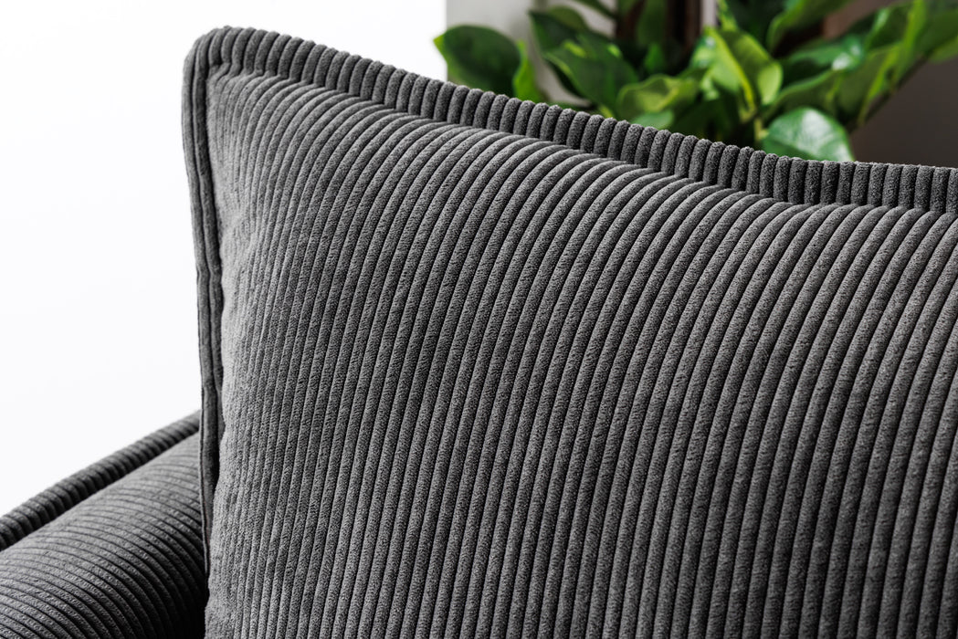 Sofa Enzo 3er grau Retro Hairpin-Füße