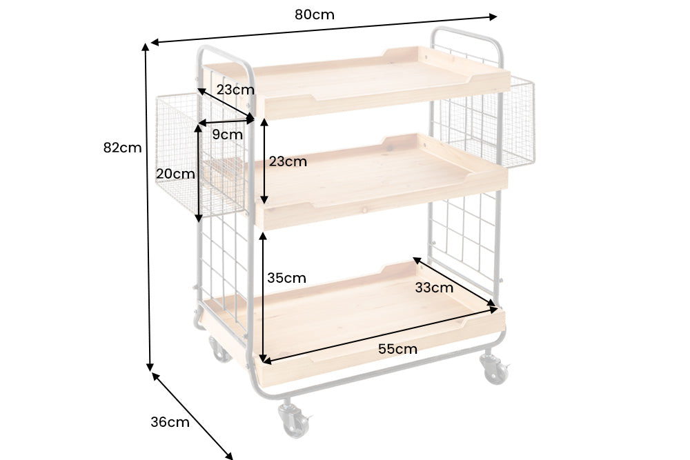 Servierwagen Pirat 80cm natur