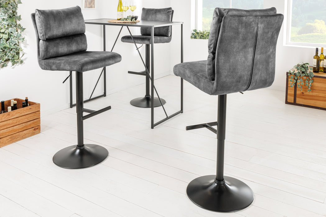 Barhocker Ease dunkelgrau Samt