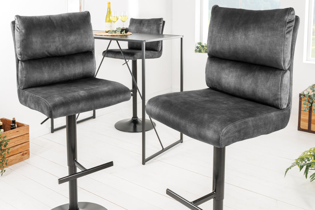 Barhocker Ease dunkelgrau Samt