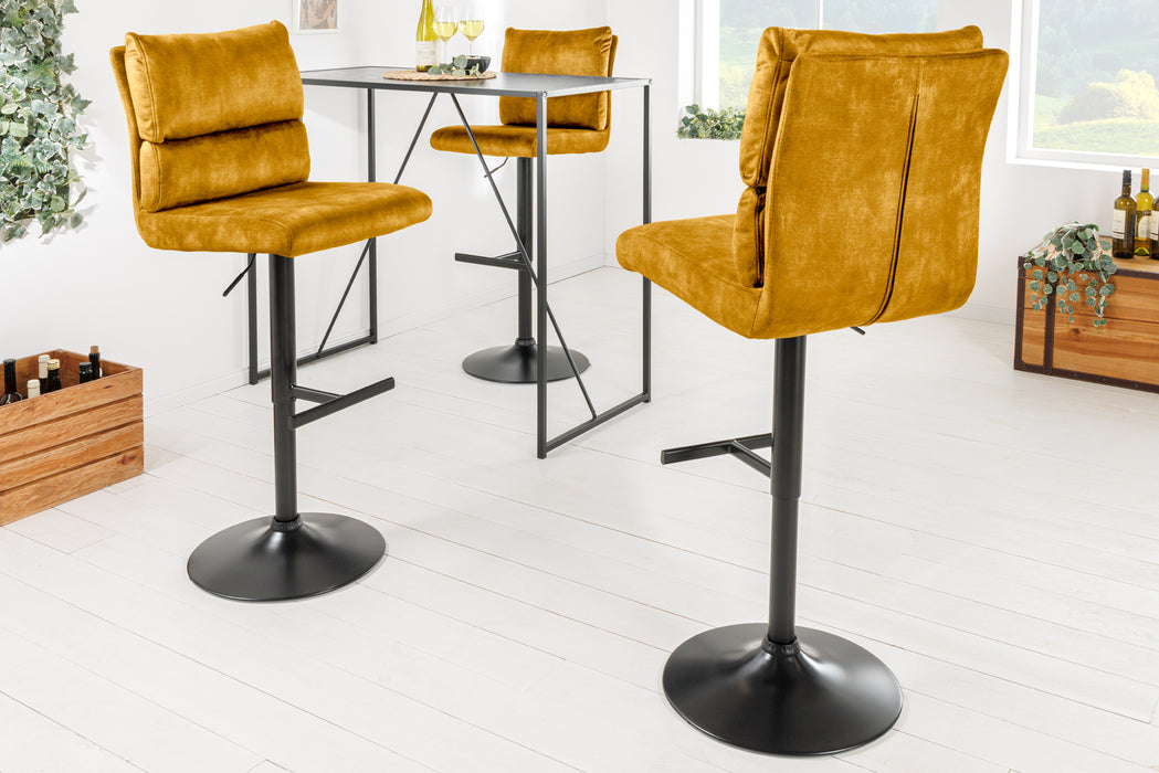 Barhocker Ease senfgelb Samt