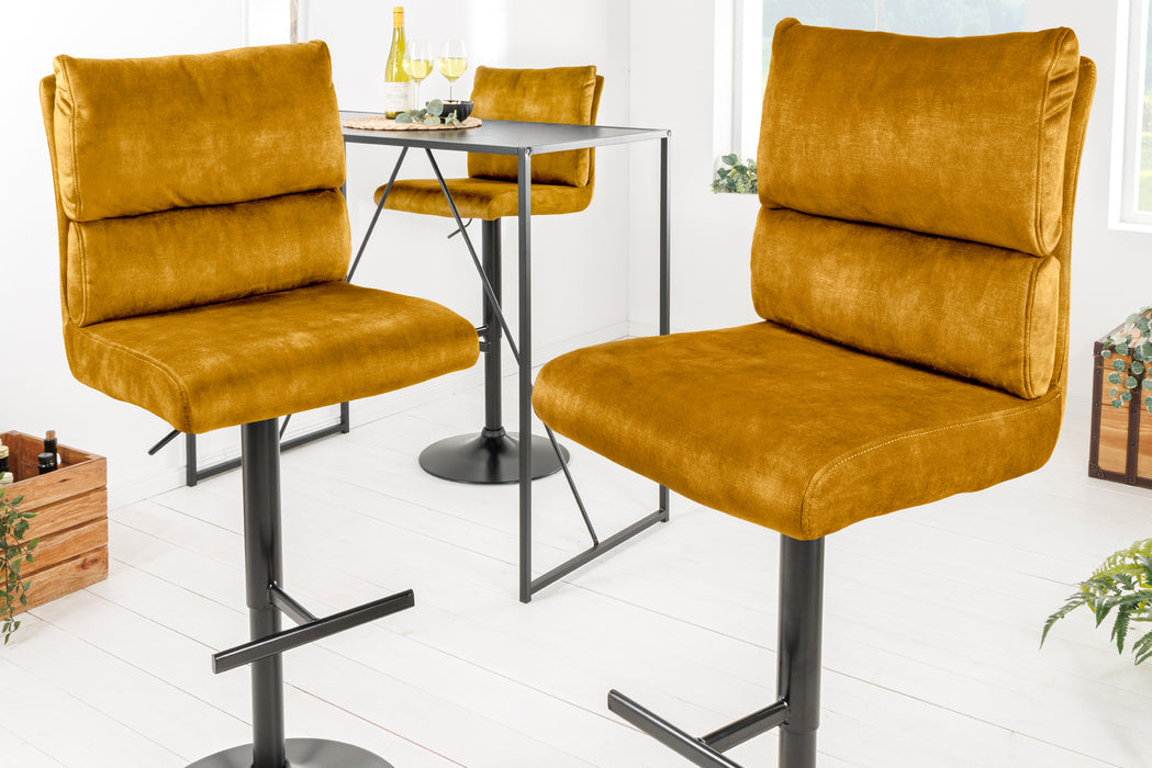 Barhocker Ease senfgelb Samt