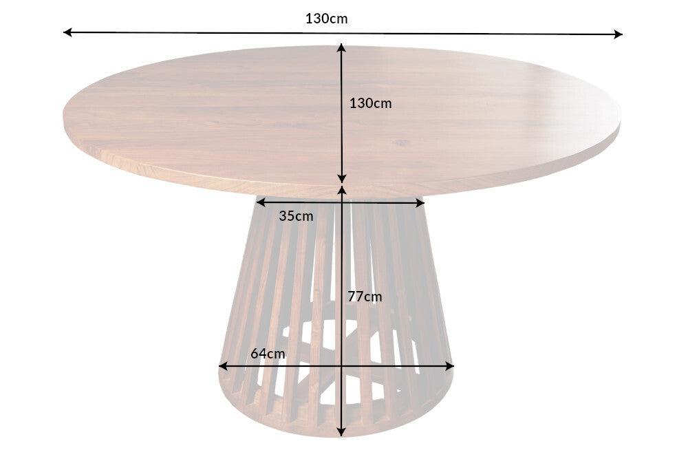 Esstisch Villa Emerald 130cm Akazie Rund