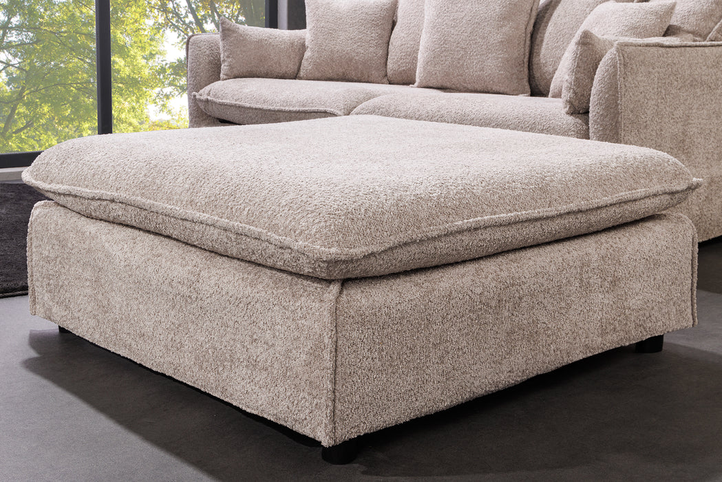 Hocker Clouds 100cm champagner beige Teddy
