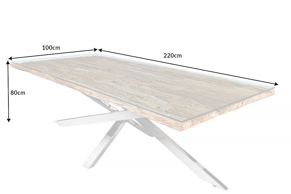 Esstisch Barcelona – 220cm Teakholz