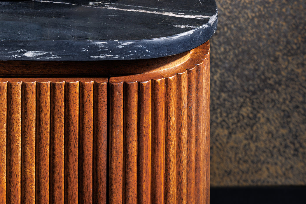 Couchtisch Säntis 110cm Mango Marmor gold