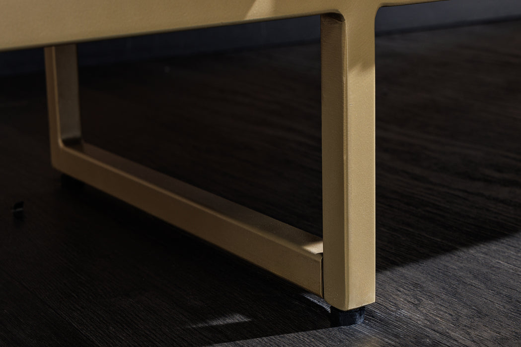 Couchtisch Säntis 110cm Mango Marmor gold