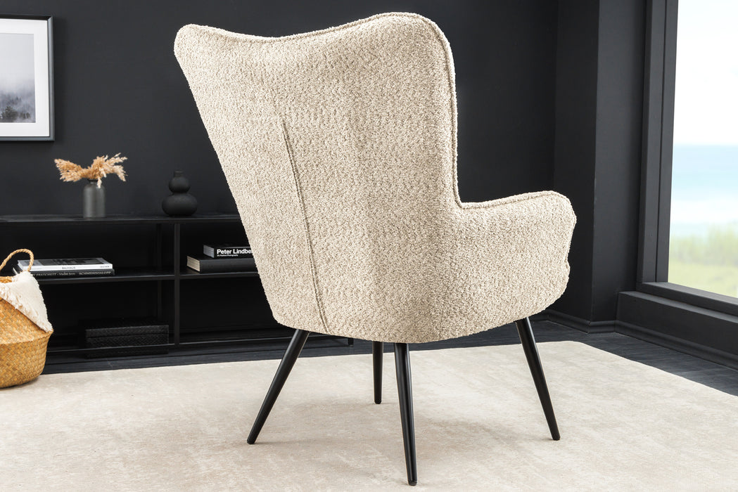 Sessel Nordica champagner greige Teddystoff