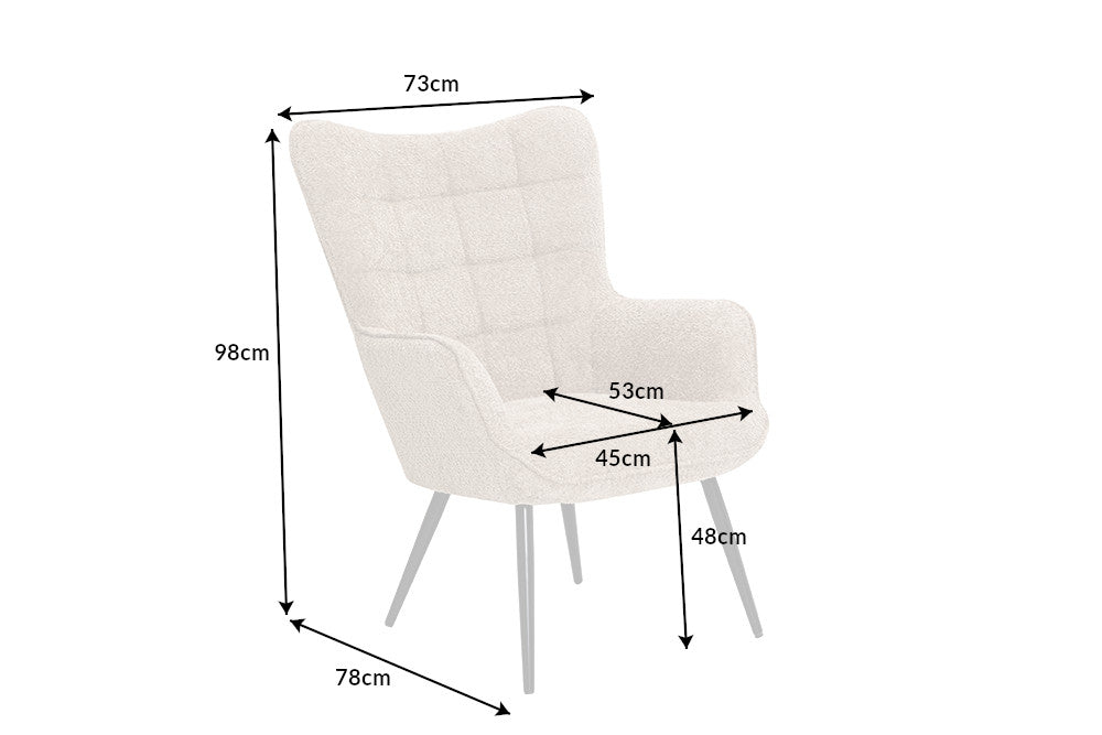 Sessel Nordica champagner greige Teddystoff
