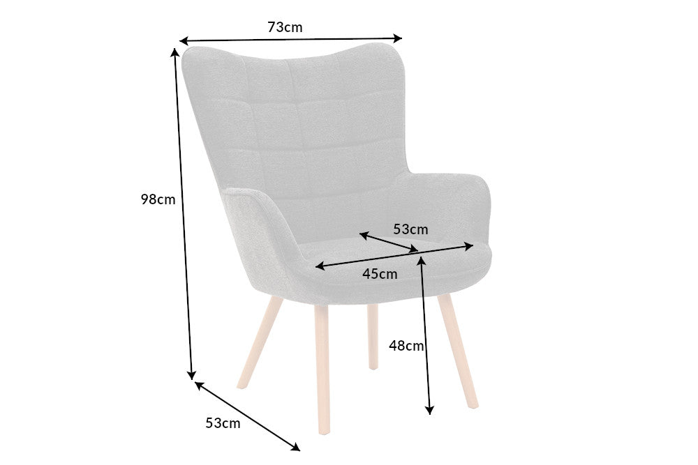 Sessel Nordica Armlehne grau natur