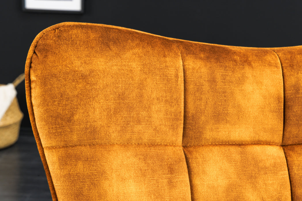 Sessel Nordica Armlehne senfgelb Samt