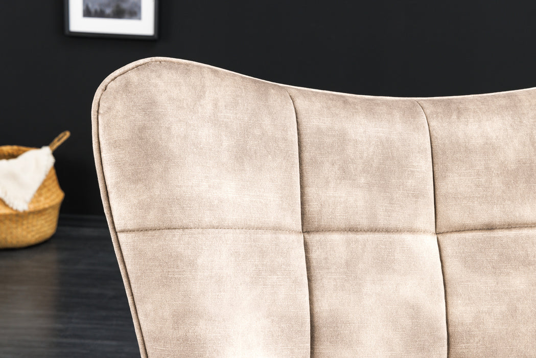 Sessel Nordica Armlehne champagner Samt