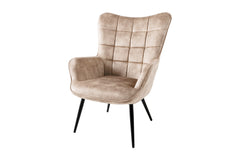 Sessel Nordica Armlehne champagner Samt