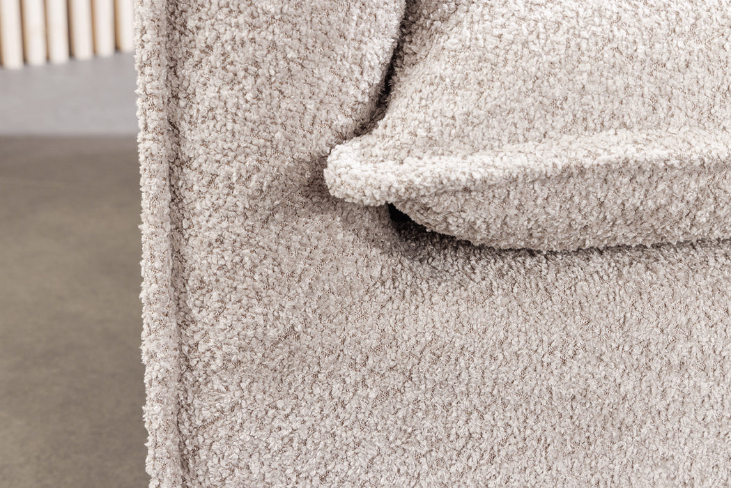 Eck-Sofa Clouds 255cm Teddy champagner beige