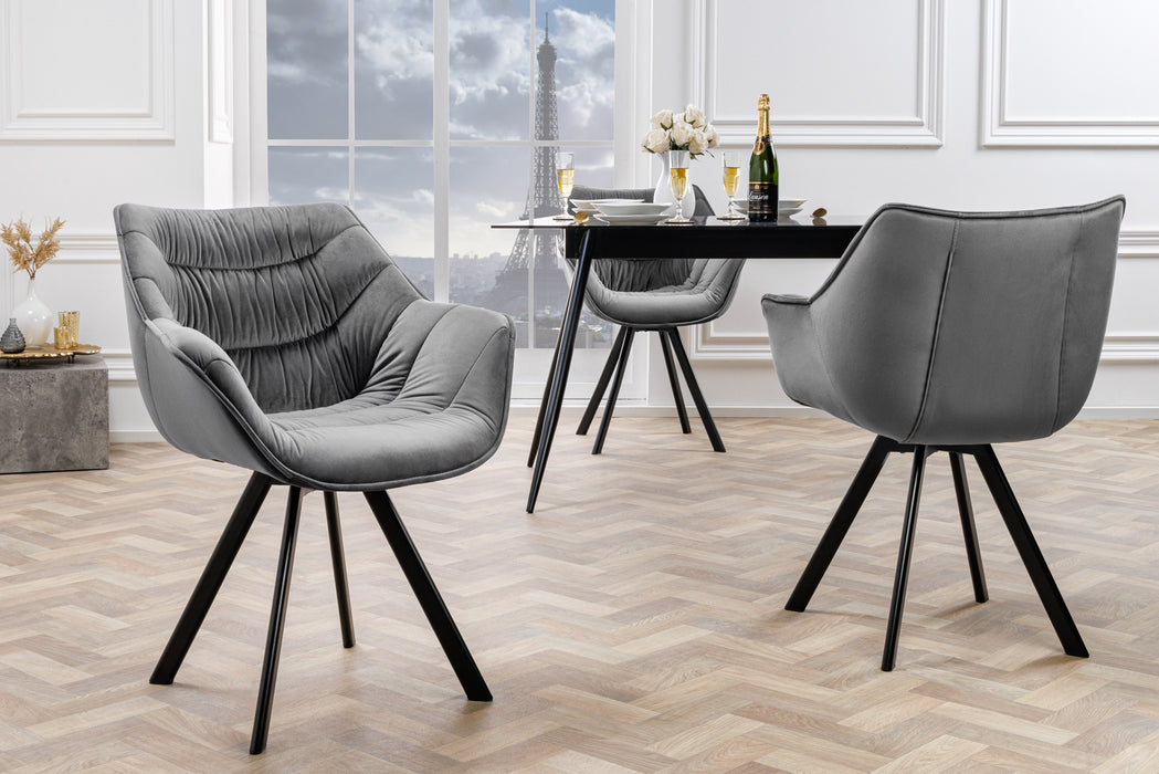 Stuhl The Nordic Comfort grau Samt drehbar