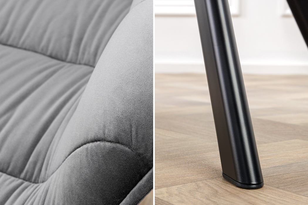Stuhl The Nordic Comfort grau Samt drehbar