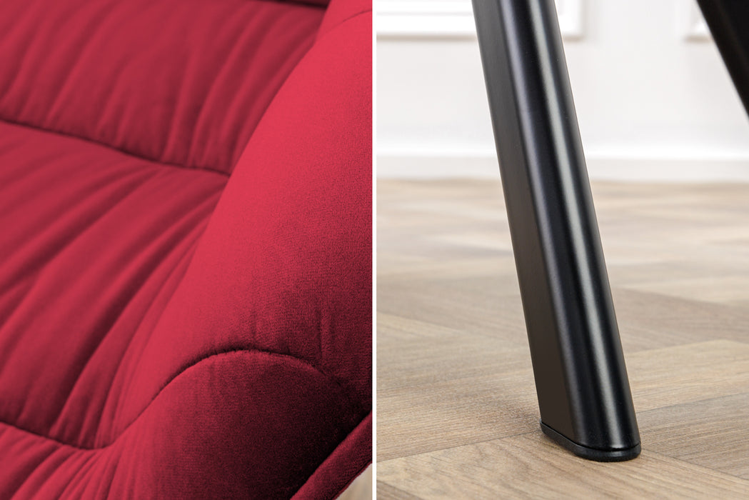 Stuhl The Nordic Comfort rot Samt drehbar