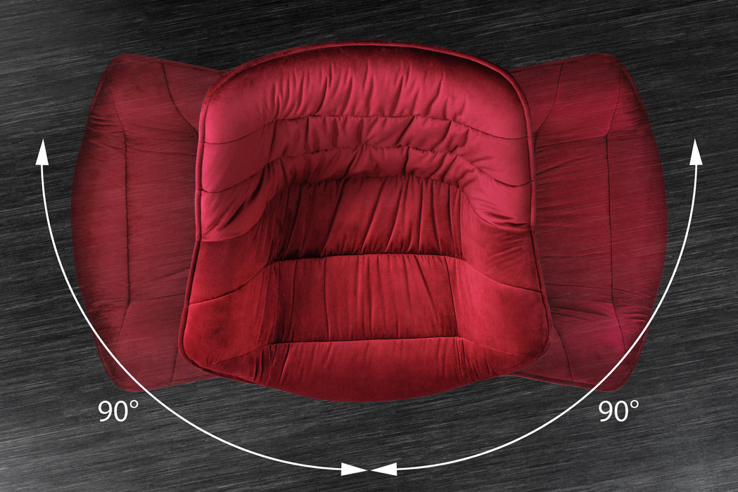 Stuhl The Nordic Comfort rot Samt drehbar