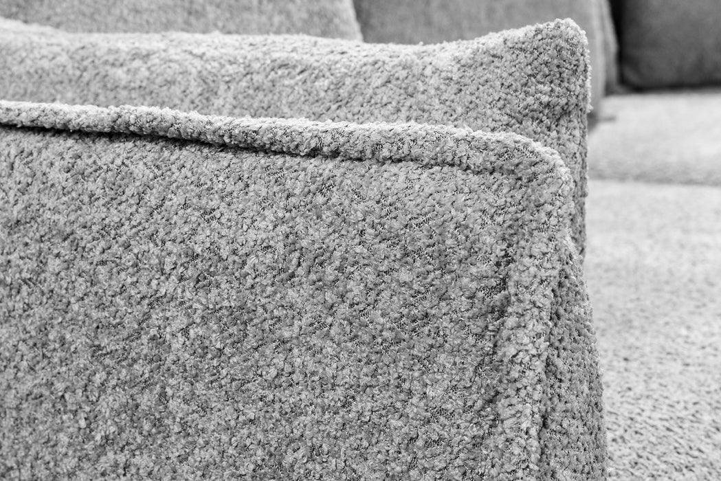 Eck-Sofa Clouds 255cm Teddy grau
