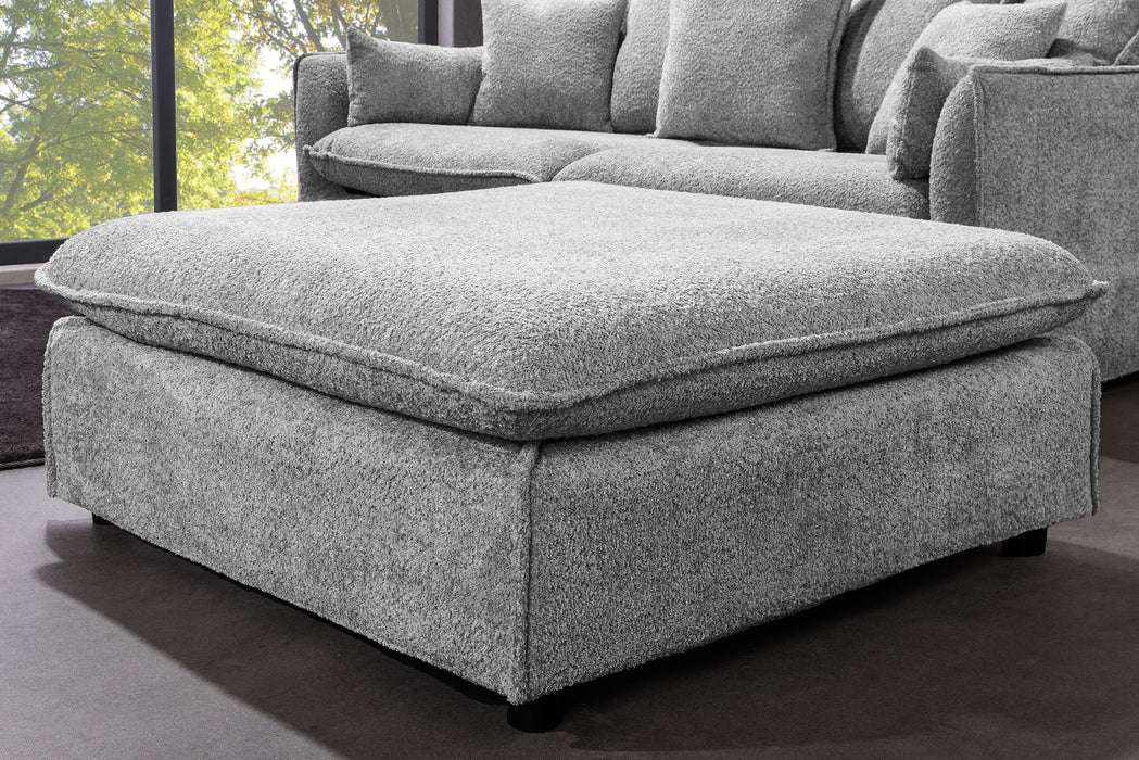 Hocker Clouds 100cm grau Teddy