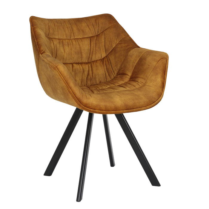 Stuhl The Nordic Comfort senfgelb Samt