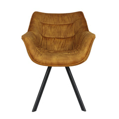 Stuhl Nordic Comfort senfgelb Samt Boho