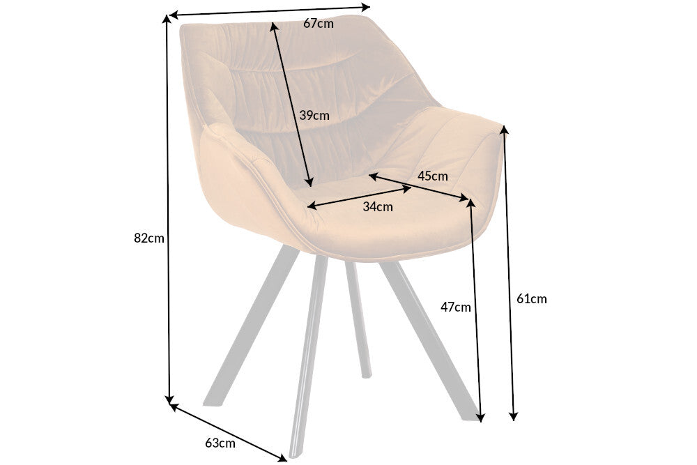 Stuhl The Nordic Comfort senfgelb Samt