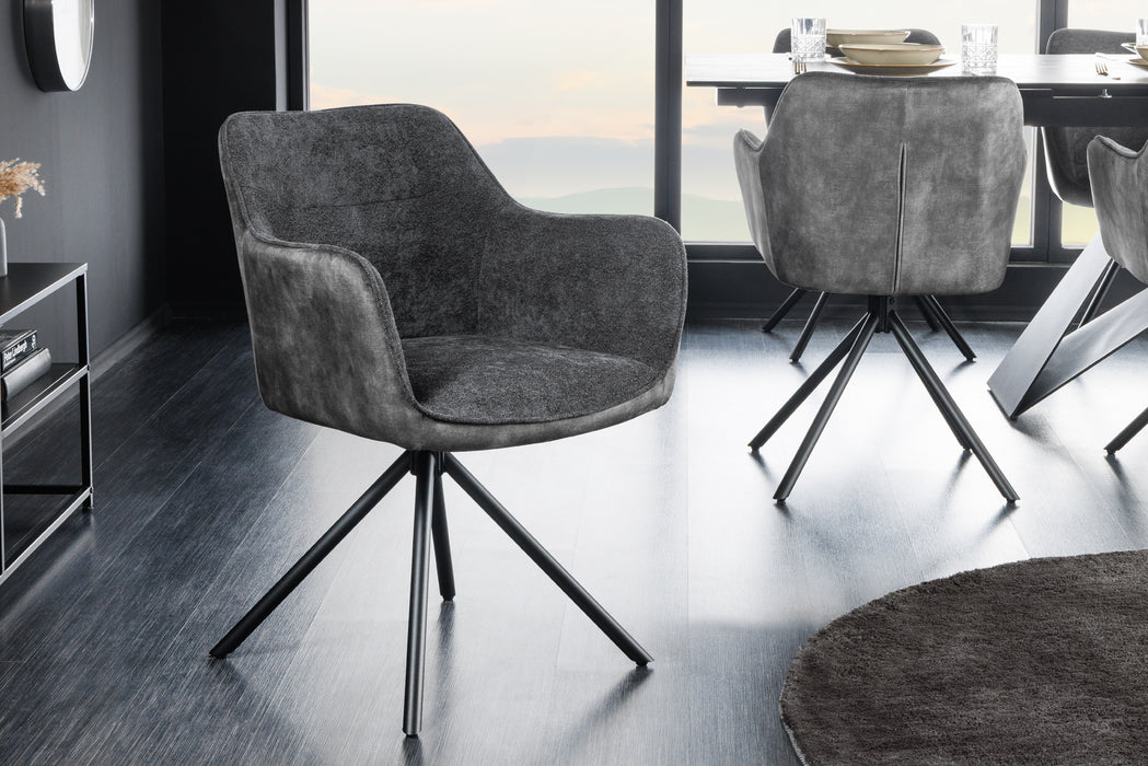 Design Stuhl Florence dunkelgrau drehbar