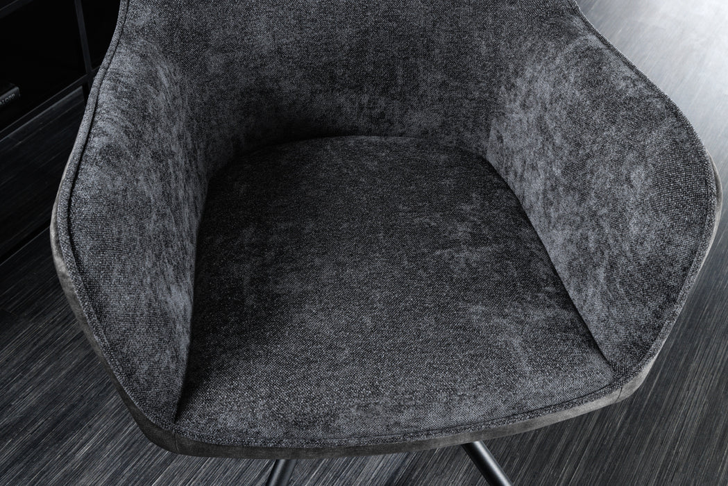 Design Stuhl Florence dunkelgrau drehbar
