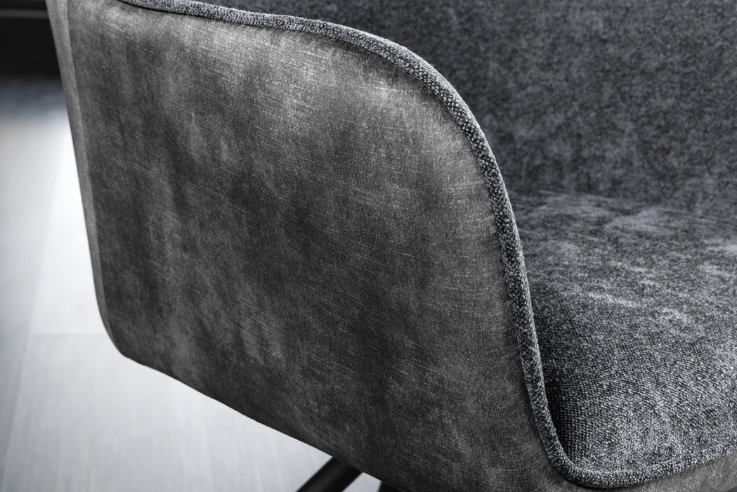 Design Stuhl Florence dunkelgrau drehbar