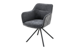 Design Stuhl Florence dunkelgrau Strukturstoff drehbar 180 Grad