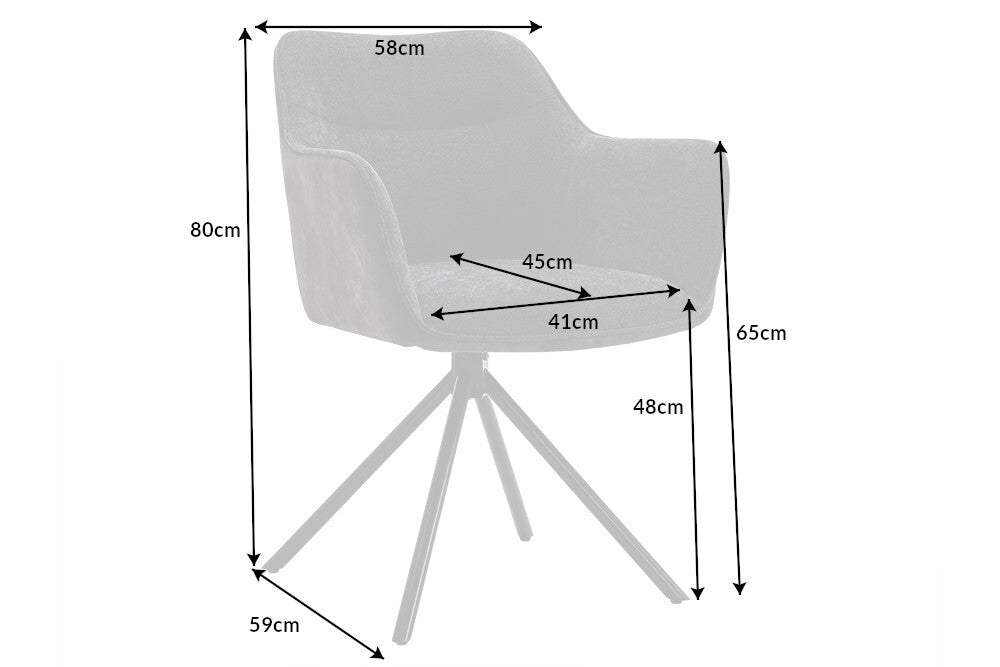 Design Stuhl Florence dunkelgrau drehbar
