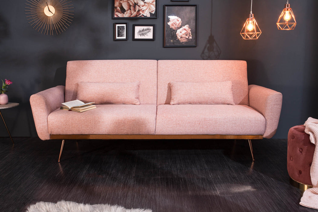 Schlafsofa Eleganza 210cm altrosa Struktur