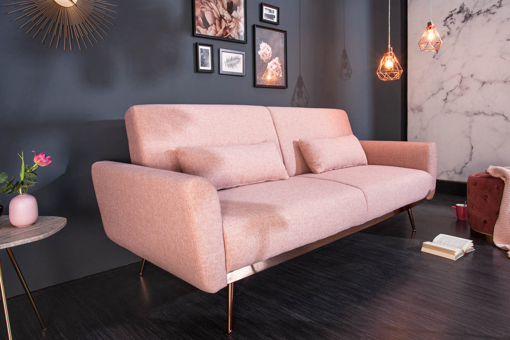 Schlafsofa Eleganza 210cm altrosa Struktur
