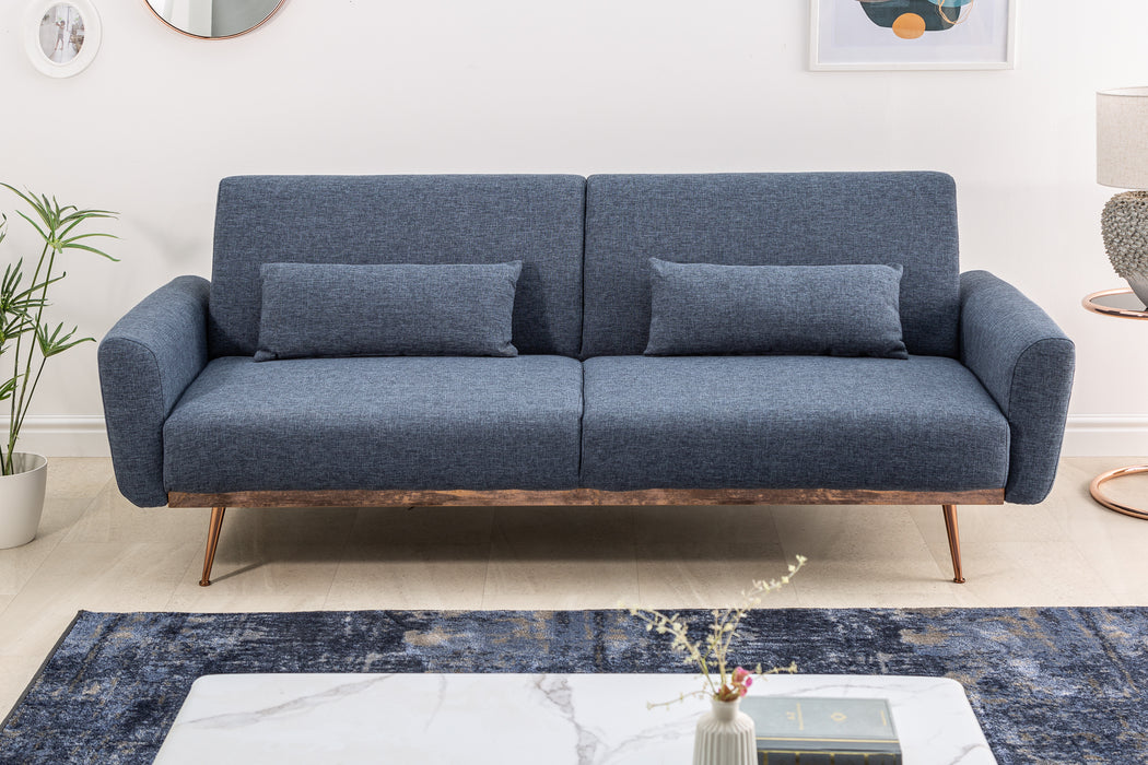 Schlafsofa Eleganza 210cm blau Struktur