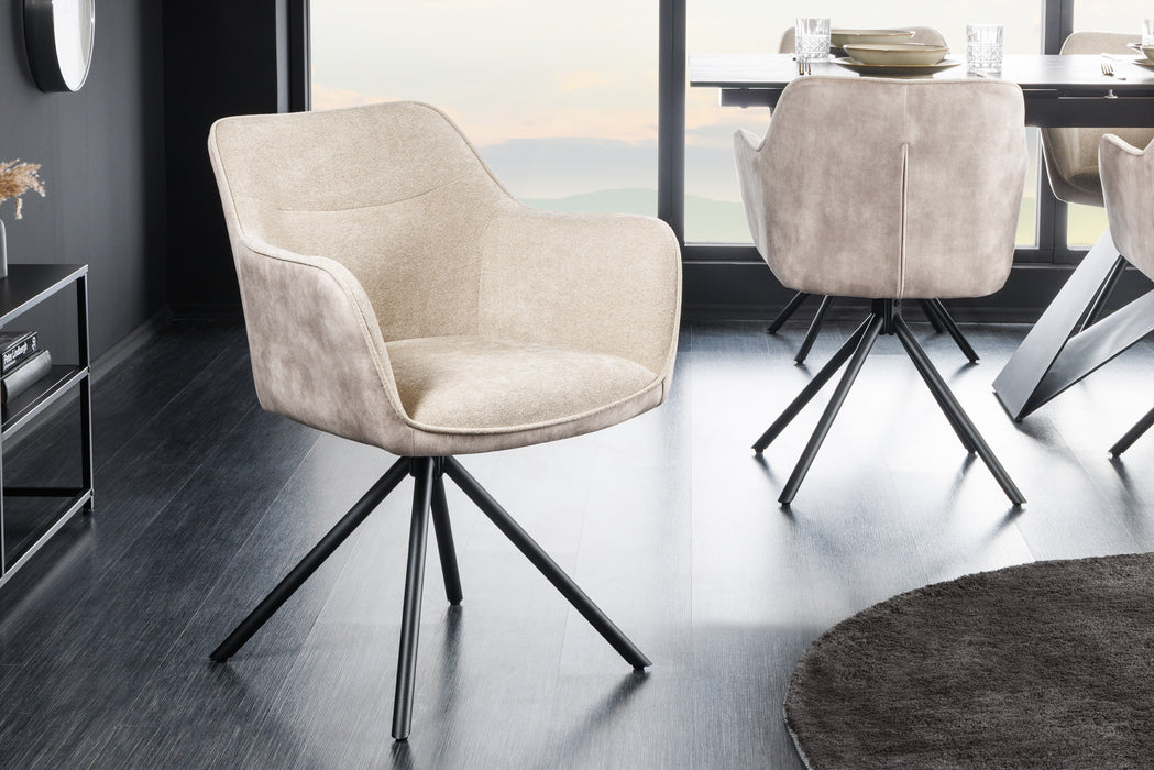 Design Stuhl Florence champagner drehbar