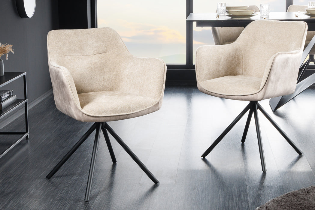 Design Stuhl Florence champagner drehbar
