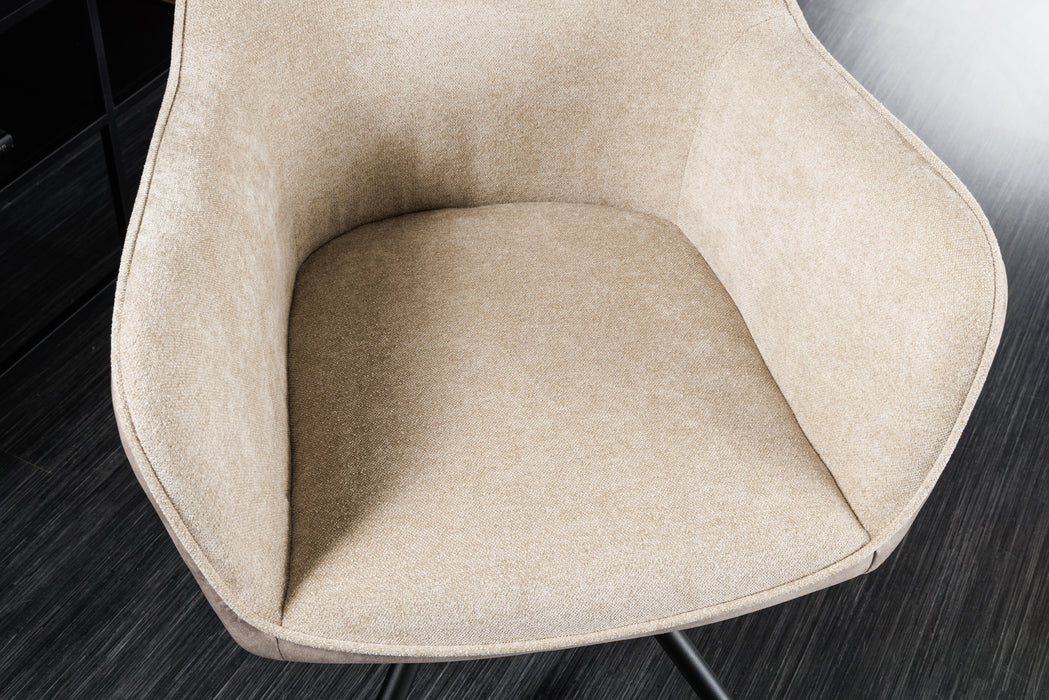 Design Stuhl Florence champagner drehbar