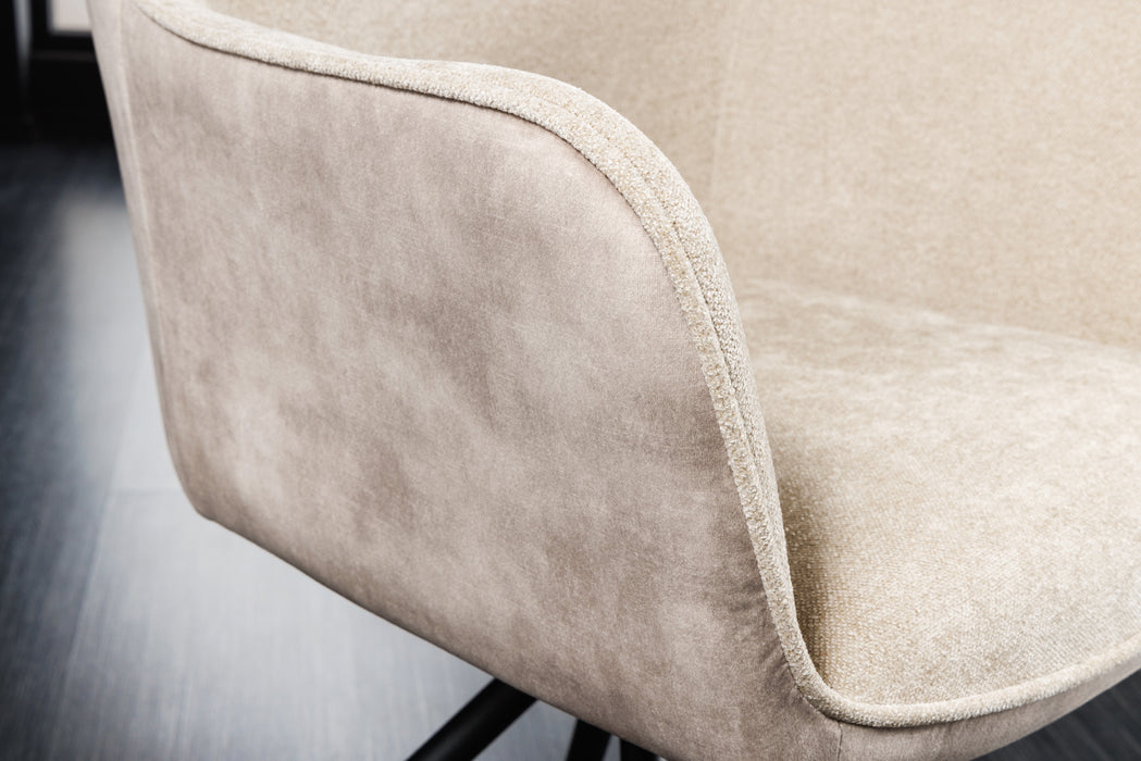 Design Stuhl Florence champagner drehbar