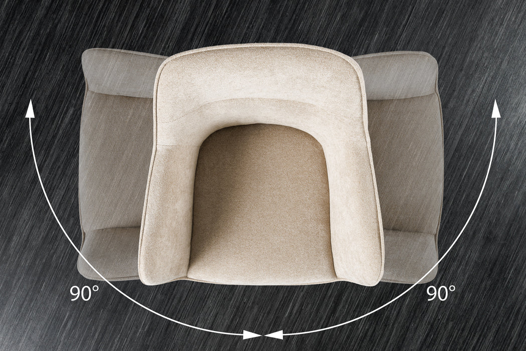 Design Stuhl Florence champagner drehbar
