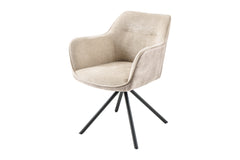 Design Stuhl Florence champagner Strukturstoff drehbar 180 Grad