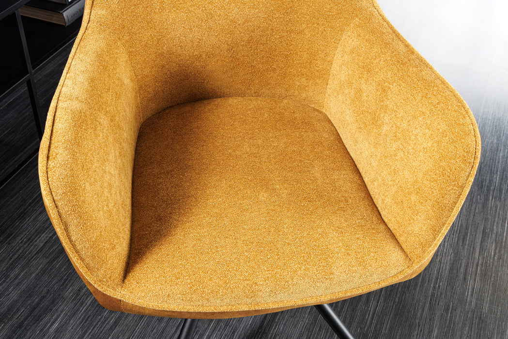 Design Stuhl Florence senfgelb drehbar