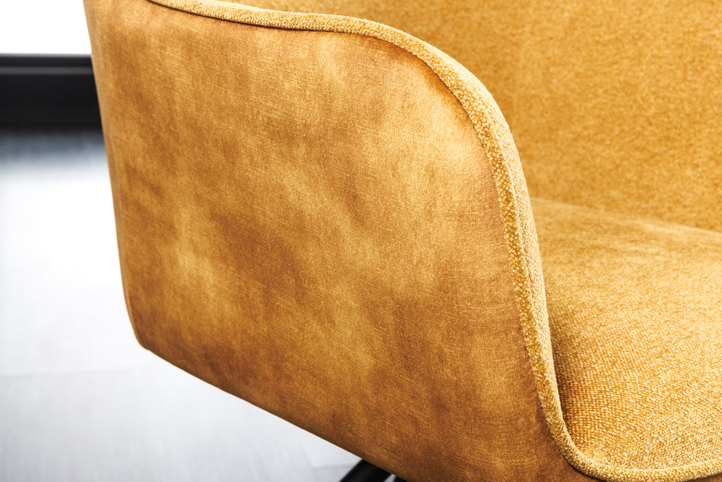 Design Stuhl Florence senfgelb drehbar