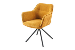 Design Stuhl Florence senfgelb Strukturstoff drehbar 180 Grad