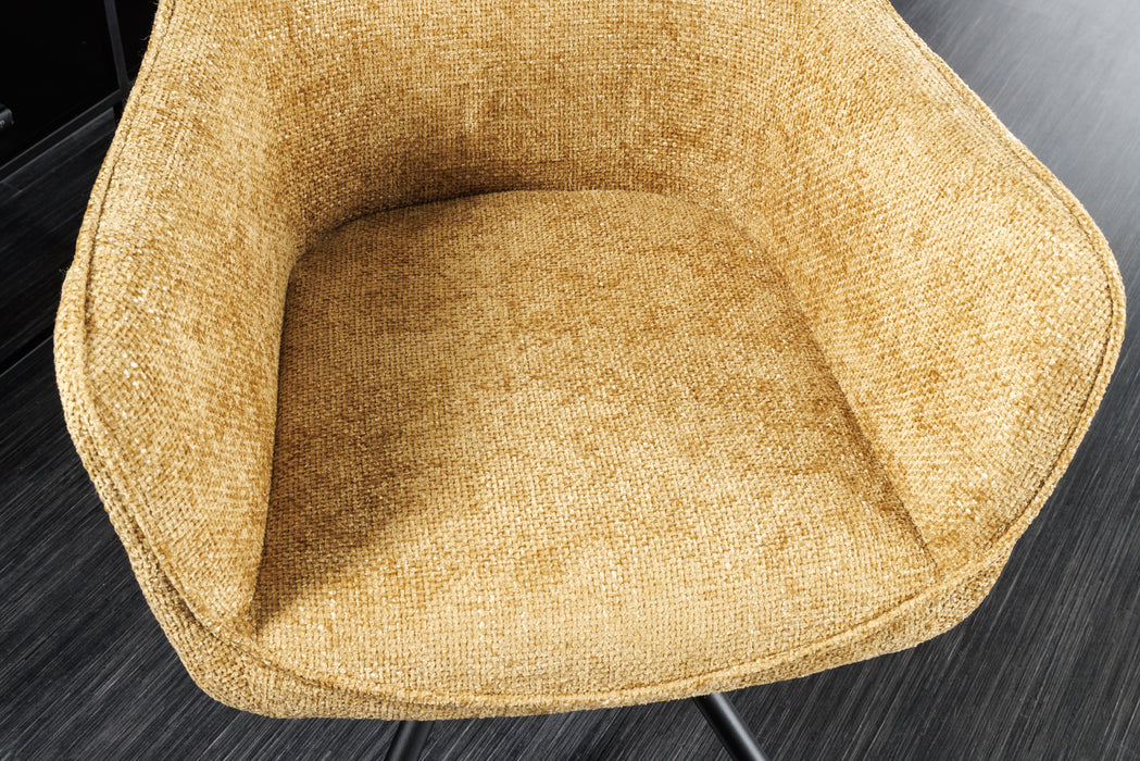 Design Stuhl Florence senfgelb drehbar